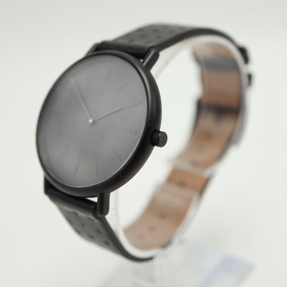 Skagen Signatur Alphabet Black Slim Unisex 36mm Watch Leather with New Battery main image 5